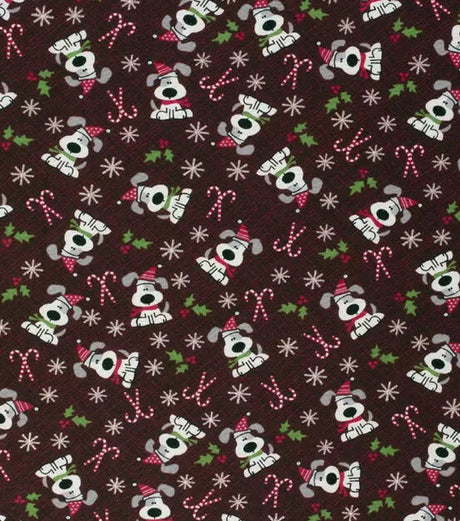 Quilting Cotton I Woof You Holiday Red and Green Glitter Christmas Fabric