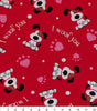 Quilting Cotton I Woof You Red Valentine’s Day Dog Print