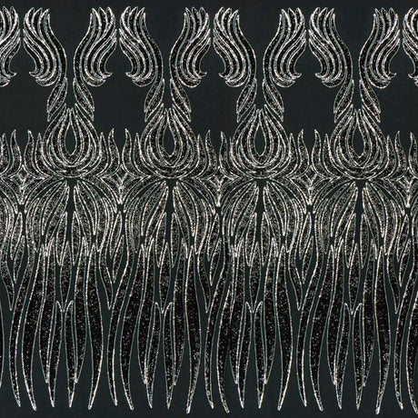 Icarus Stretch Mesh Sequin Fabric - 2-Way Stretch Mesh With Embroidered Sequin, Black, White, Gunmetal, Gold, Rose Gold, Royal, Navy, 50" Width (1 Yard)