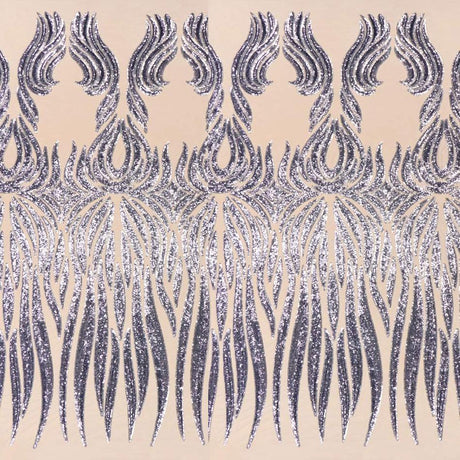 Icarus Stretch Mesh Sequin Fabric - 2-Way Stretch Mesh With Embroidered Sequin, Black, White, Gunmetal, Gold, Rose Gold, Royal, Navy, 50" Width (1 Yard)