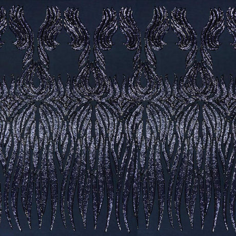 Icarus Stretch Mesh Sequin Fabric - 2-Way Stretch Mesh With Embroidered Sequin, Black, White, Gunmetal, Gold, Rose Gold, Royal, Navy, 50" Width (1 Yard)