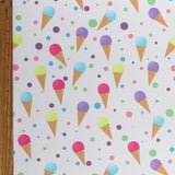 Swim Knit Poly Spandex Ice Cream Cones and Polka Dots
