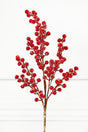 27" Beaded Iced Red Berry Spray