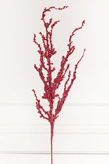 32" Red Iced Sequin Bead Spray