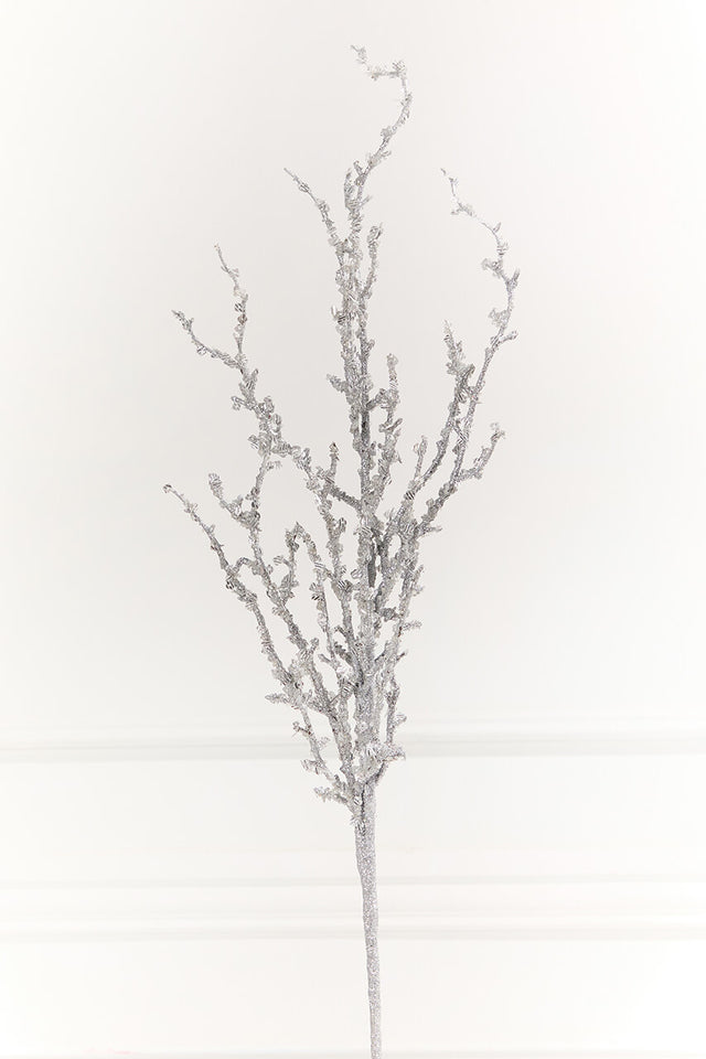 32" Silver Iced Sequin Bead Spray