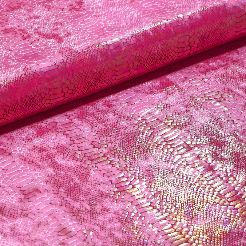 Foil Printed Stretch Velvet Anaconda