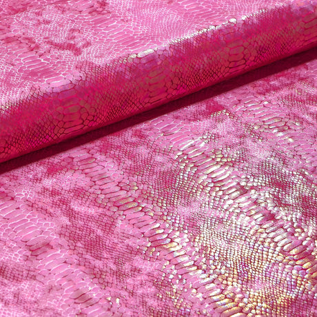 Foil Printed Stretch Velvet Anaconda
