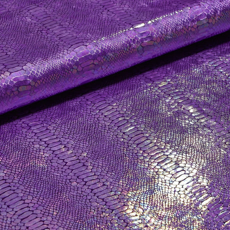 Illusion Anaconda Polyester Spandex Stretch Velvet Fabric - Iridescent Foil Print, 58/60" Width (1 Yard)