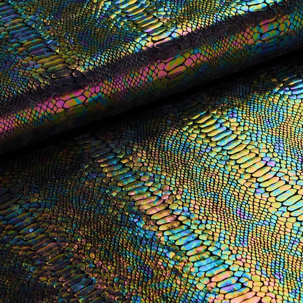 Foil Printed Stretch Velvet Anaconda