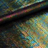 Illusion Anaconda Polyester Spandex Velvet Fabric - Iridescent Foil Print, 58/60" Width (1 Yard)