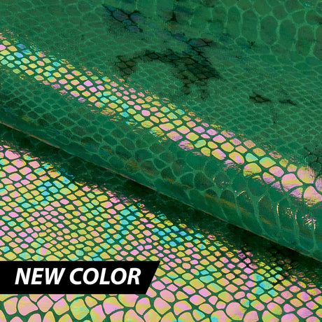 Illusion Anaconda Polyester Spandex Velvet Fabric - Iridescent Foil Print, 58/60" Width (1 Yard)