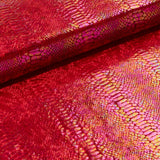 Foil Printed Stretch Velvet Anaconda