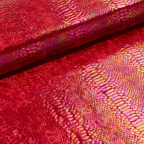 Illusion Anaconda Polyester Spandex Velvet Fabric - Iridescent Foil Print, 58/60" Width (1 Yard)