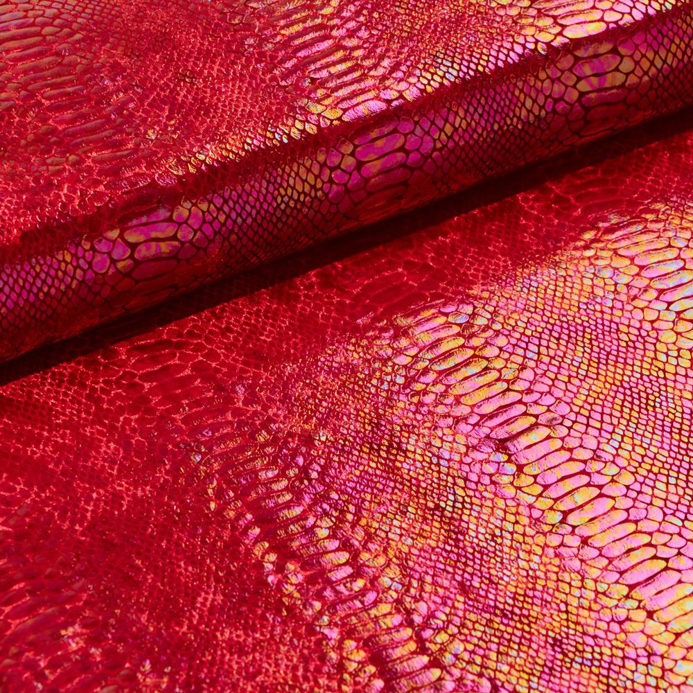 Illusion Anaconda Polyester Spandex Stretch Velvet Fabric - Iridescent Foil Print, 58/60" Width (1 Yard)