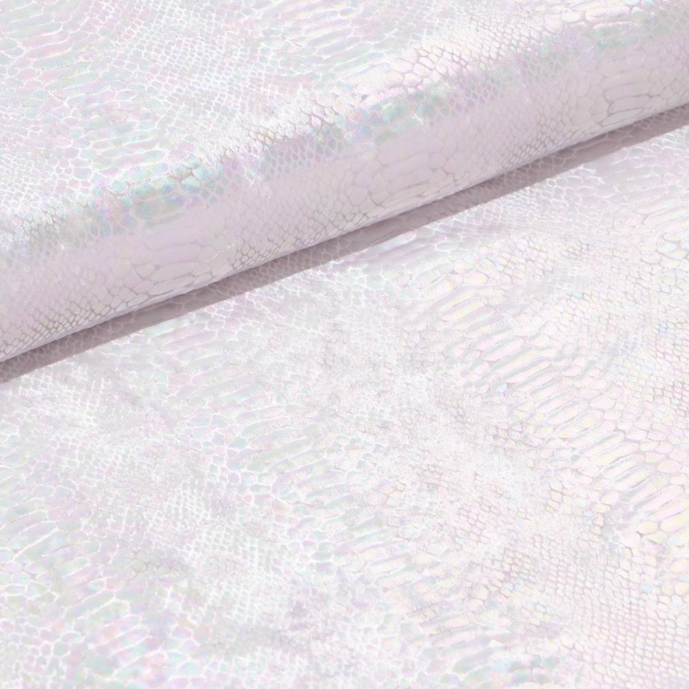 Illusion Anaconda Polyester Spandex Stretch Velvet Fabric - Iridescent Foil Print, 58/60" Width (1 Yard)