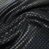 Illusion Foil Printed Nylon Spandex Fabric - Holographic Foil, Black/Black, 54" Width (1 Yard)