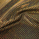 Illusion Foil Printed Nylon Spandex Fabric - Holographic Foil, Black/Black, 54" Width (1 Yard)