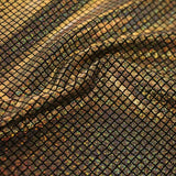 Illusion Foil Printed Nylon Spandex Fabric - Holographic Foil, Black/Black, 54" Width (1 Yard)