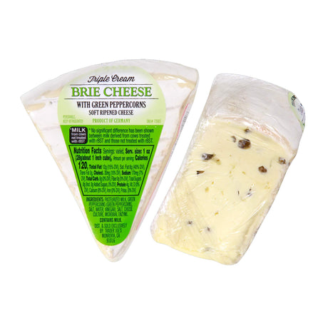 Triple Cream Brie Cheese with Green Peppercorns – Creamy Gourmet Cheese