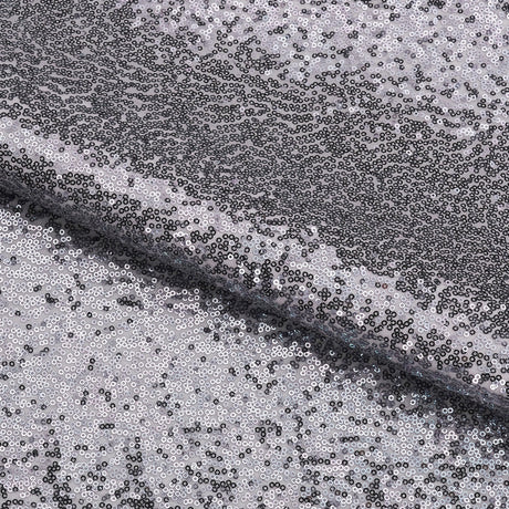 Imperial Stretch Mesh Sequin Fabric - Charcoal, 2-Way Stretch, 48" Width (1 Yard)