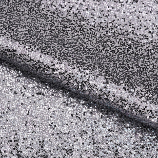 Imperial Stretch Mesh Sequin Fabric - Charcoal, 2-Way Stretch, 48" Width (1 Yard)