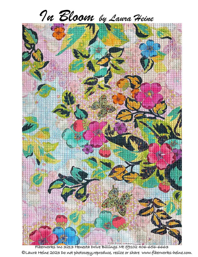 Printed Paper Pattern In Bloom Collage by Laura Heine