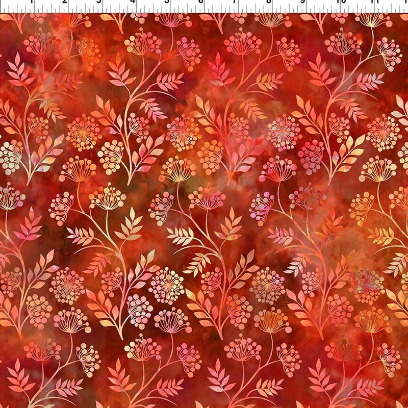 Quilting Cotton Floragraphix 5 Red Wildflower In the Beginning Fabrics