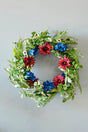 22" Mixed Flower Wreath - Red, White, & Blue