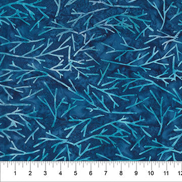 Cotton Wideback Fabric Indigo Twiggy B83701-45 108"