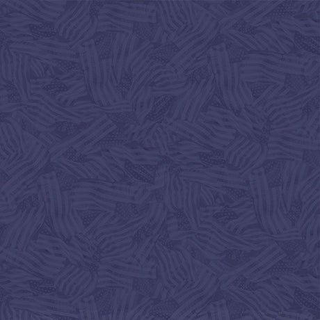 Cotton Print Indigo Wavy Tonal Flags Fabric 44/45"