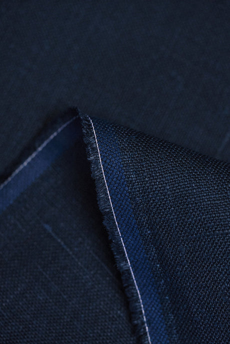 ১ গজ সলিড নেভি হেভিওয়েট পিওর লিনেন ক্যানভাস ফ্যাব্রিক ১০.৫ আউন্স নরম ৫৮ ইঞ্চি চওড়া