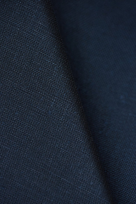 1 Yard Solid Navy Heavyweight Pure Linen Canvas Fabric 10.5 oz Softened 58 Inches Wide