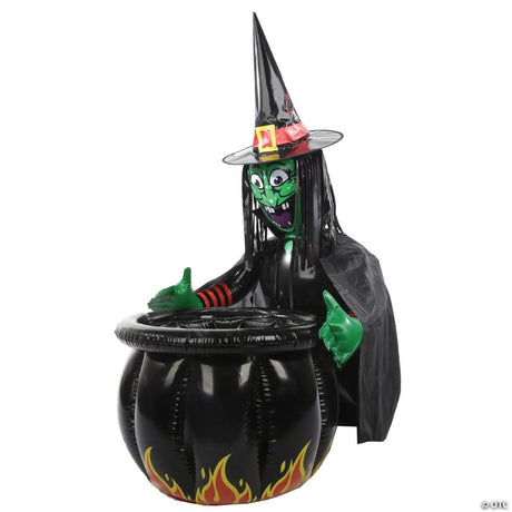 Inflatable Witch Cauldron Cooler Halloween Party Decoration for Drinks, inflates into a giant Halloween yard display
