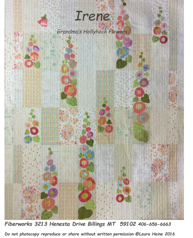 Quilt Pattern Irene Grandmothers Hollyhock Flowers