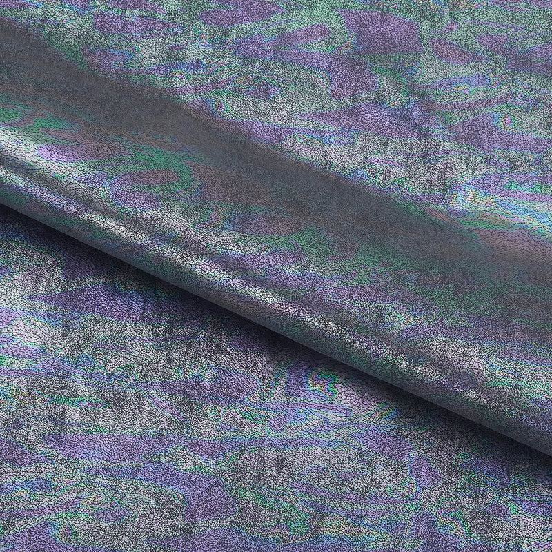Iridescent Oil Slick Nylon Spandex Fabric - Blue Iridescent Foil, 56/58" Width (1 Yard)