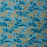 Island Areca Palm Peachskin Polyester Fabric - Island Boat And House Sketch Print With Areca Palms, 36" X 45" (1 Yard)