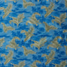 Island Areca Palm Peachskin Polyester Fabric - Island Boat And House Sketch Print With Areca Palms, 36" X 45" (1 Yard)