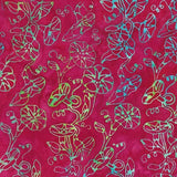 Batik Cotton Morning Glory-Red Cherry Floral Island Batik