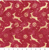 Batik Cotton Deer Snowflake Red Cardinal