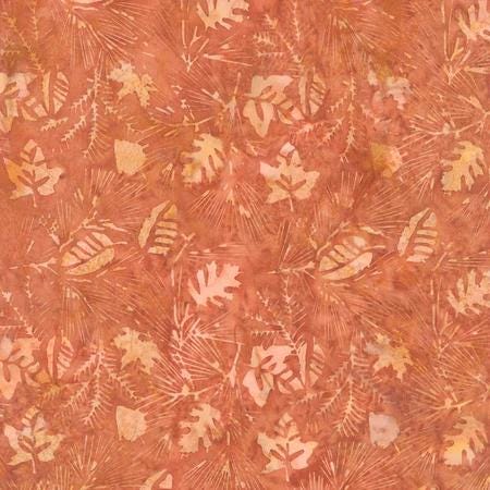 Batik Cotton Leaves Brown Brownie Floral Island Batik