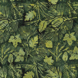 Batik Cotton Leaves Green Avocado Floral 100% Cotton