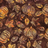 Batik Cotton Pumpkin Leaves Brown Bronze Island Batik