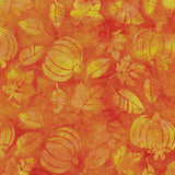Batik Cotton Pumpkin Leaves Orange Marmalade Island Batik