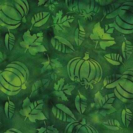 Batik Cotton Pumpkin Leaves Green Spinach Island Batik