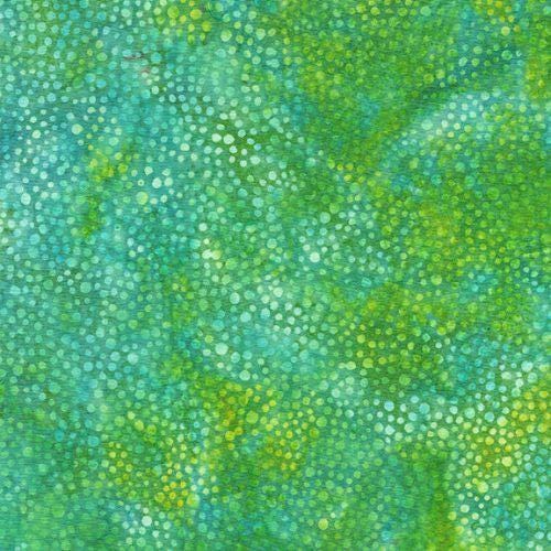 Batik Cotton Dots Multi Turquoise Green Floral
