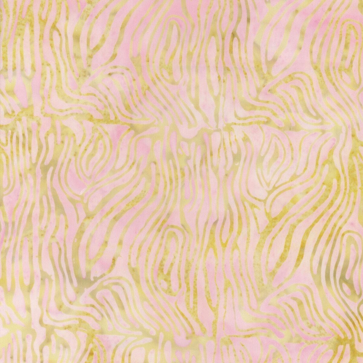 Batik Cotton Blush and Light Green Bark Floral Island Batik