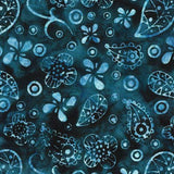 Batik Cotton Island Batik Country Charm Teal Ravine Paisley With Dots