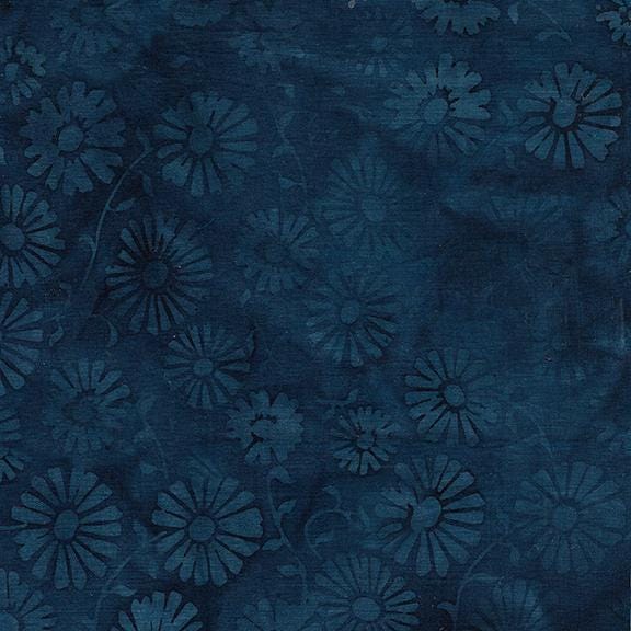 Batik Cotton Daisy-Blue Ocean Floral