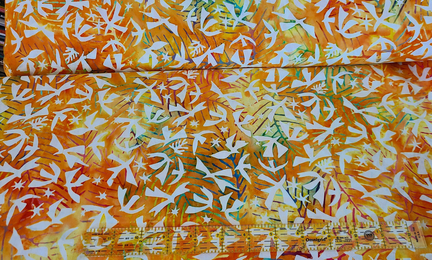 Batik Cotton Sunkist Soleil Matisse Birds Orange Island Batik