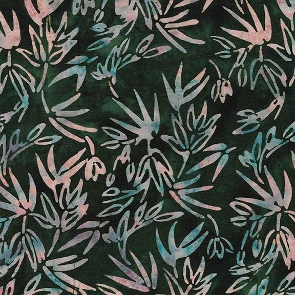 Batik Cotton Tranquility Bamboo Leaves Spinach Island Batik